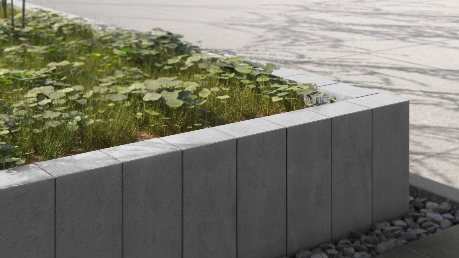 Kwietnik z palisad betonowych Piazza